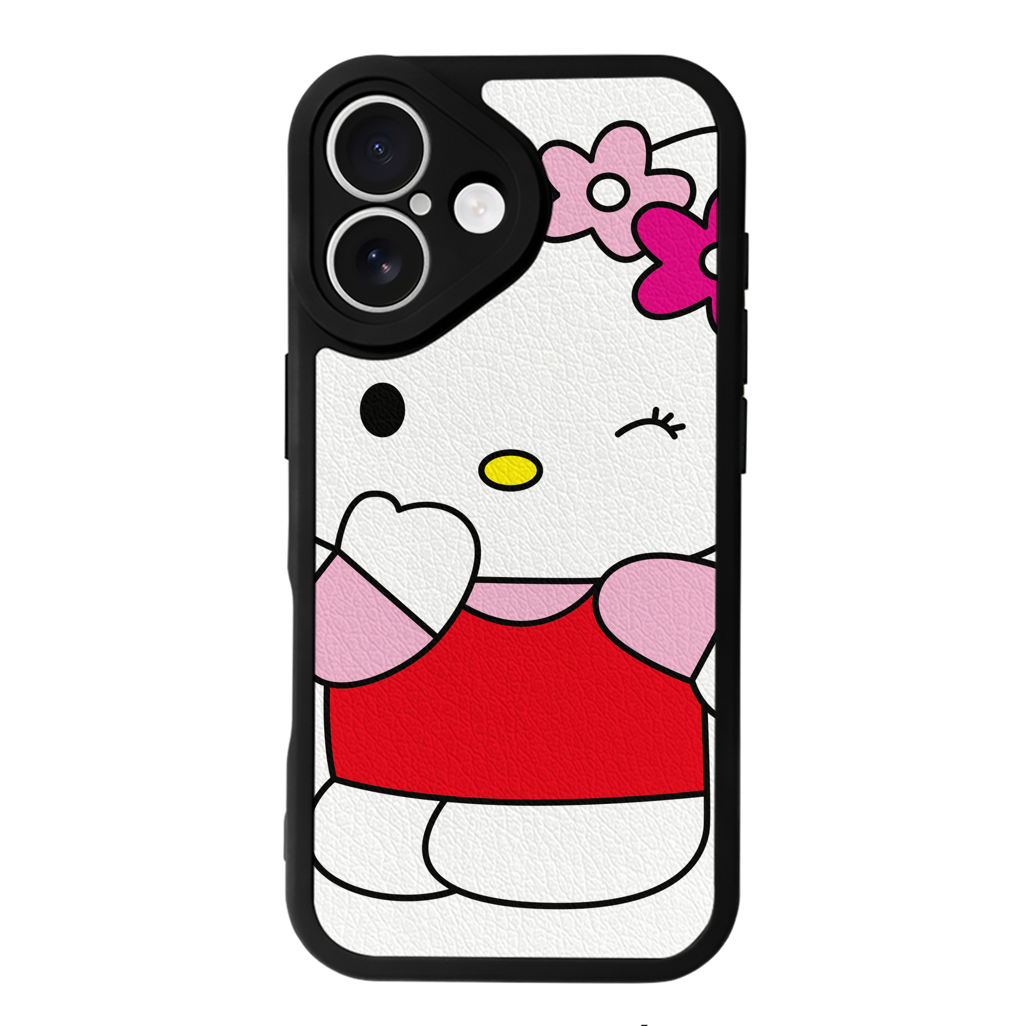 （画像用） Hello Kitty ハローキティ 【iPhone 16シリーズ対応】シリコンスマホケース（レザー調） 材質：シリコン